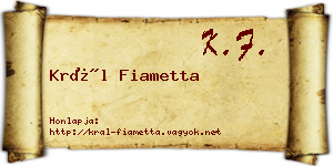 Král Fiametta névjegykártya